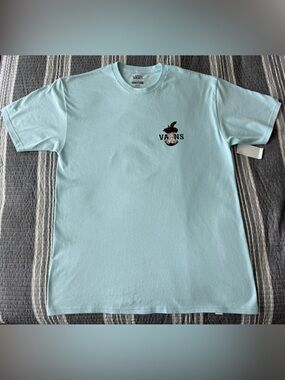 Vans Light Blue Short Sleeve Tee with Small Chest Graphic